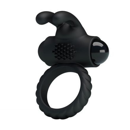 Anillo Vibrador Black Bunny Eudora - Imagen 1
